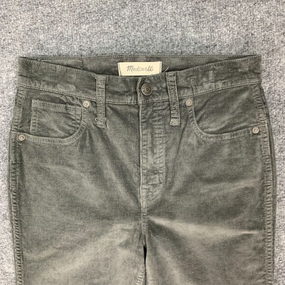 Madewell Jeans Womens 25T Tall Gray Corduroy High Rise Skinny Stretch 5 Pockets - Picture 3 of 15